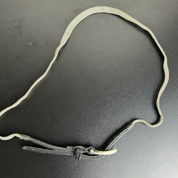 Guess Skinny Metal‎ Mesh Leather Belt Silver Buckle Retro Grunge Womens Size S - Picture 6 of 7